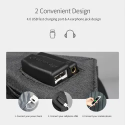 Sac à dos à la mode - antivol - Port de chargement USB / prise écouteurs