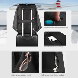 Sac à dos à la mode - antivol - Port de chargement USB / prise écouteurs