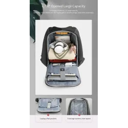 Sac à dos à la mode - antivol - Port de chargement USB / prise écouteurs
