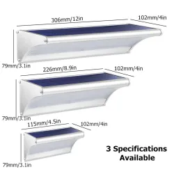 24 /48 /60 LED solsken - radarrörelsesensor - vägglampa i aluminium - vattentät