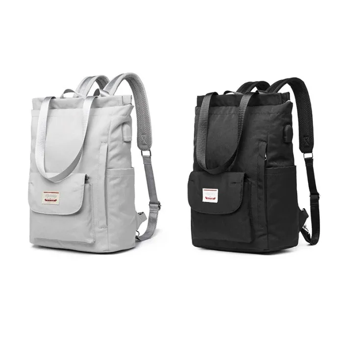 Stylish handbag - laptop backpack - with USB charging port - waterproof