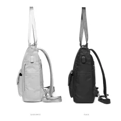 Stylish handbag - laptop backpack - with USB charging port - waterproof