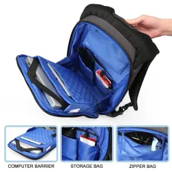 Fashionable multifunction backpack - with USB charging port - bag for 13" / 15" laptop