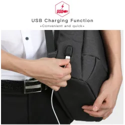 Fashionable multifunction backpack - with USB charging port - bag for 13" / 15" laptop