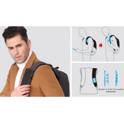 Fashionable multifunction backpack - with USB charging port - bag for 13" / 15" laptop