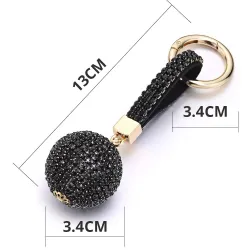llaveroCrystal ball - keychain with leather strap