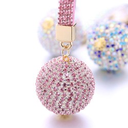 Crystal ball - keychain with leather strap
