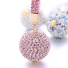 llaveroCrystal ball - keychain with leather strap