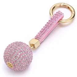 llaveroCrystal ball - keychain with leather strap