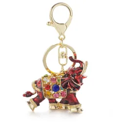 Colorful crystal elephant - keychain