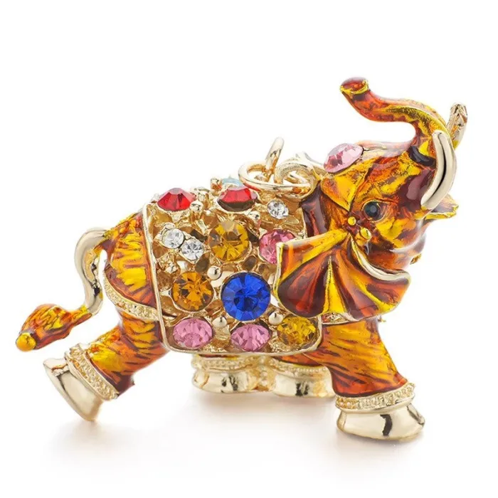 Colorful crystal elephant - keychain