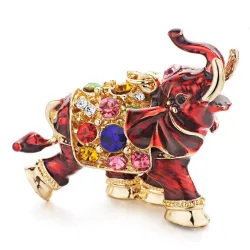 Colorful crystal elephant - keychain