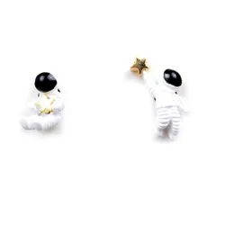 Astronauten mit Stern - asymmetrische Ohrringe - Anhänger für Halskette