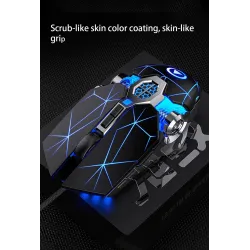 Professional optical gaming mouse - 6 buttons - wired - 3200DPI - LED - silent