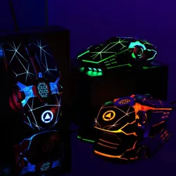 Professional optical gaming mouse - 6 buttons - wired - 3200DPI - LED - silent