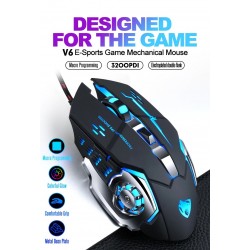 Professional optical gaming mouse - 6 buttons - wired - 3200DPI - LED - silent
