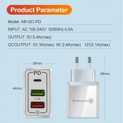 Universele oplader - snel opladen - 3.0 - PD - USB type-C - 30WOpladers