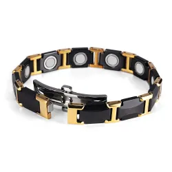 Bransoletka magnetyczna - czarna ceramiczna stal wolframowa - unisex - ochrona przed promieniowaniemOchrona ekranu