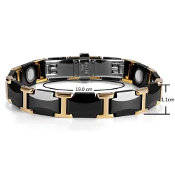 Protectores de pantallaPulsera magnética - acero de tungsteno cerámico negro - unisex - protección radiológica