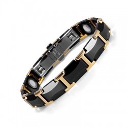 Magnetic bracelet - black ceramic tungsten steel - unisex - radiation protection