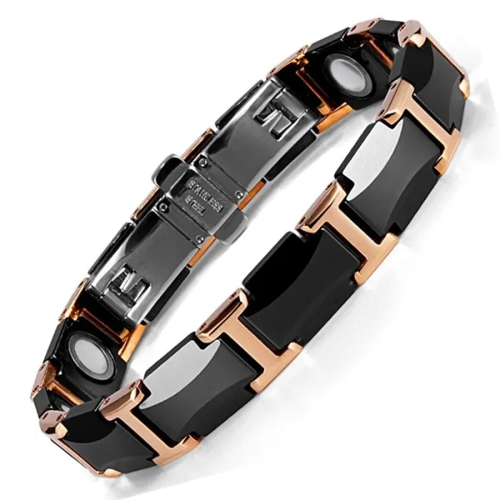 Magnetische armband - zwart keramisch wolfraamstaal - unisex - stralingsbeschermingSchermbeschermers