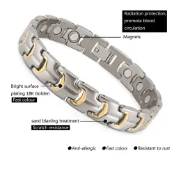 PulserasPulsera de salud magnética de moda - titanio - protección radiológica