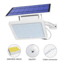Kinkiet zewnętrzny ogrodowy - wodoodporna lampa solarna - regulowana - 48 LEDOświetlenia słonecznego