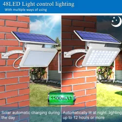 Kinkiet zewnętrzny ogrodowy - wodoodporna lampa solarna - regulowana - 48 LEDOświetlenia słonecznego