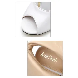 Sexy laarzen met hoge hak - met ritsen / gesp - enkellengte - open teen / hielHoge hakken