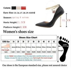 Elegante Pumps mit hohem Absatz - mit einer Knöchelkette aus Metall