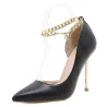 Elegant high heel pumps - with a metal ankle chain