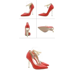Elegante Pumps mit hohem Absatz - mit einer Knöchelkette aus Metall
