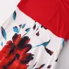 Elegancka długa sukienka - letni wzór w kwiaty - rozmiar plusSukienki