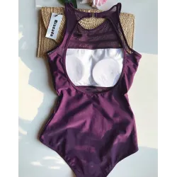Badpak uit één stuk - hoge hals - rugloosBadkleding