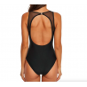 One piece mesh swimsuit - high neck - backless