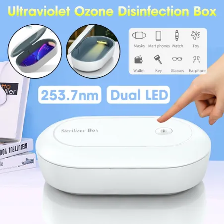 Uniwersalne pudełko do dezynfekcji - sterylizator - do telefonów / masek na twarz / zabawek - światło UV - z kablem USBMaski ...