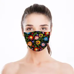 Face / mouth protection mask - disposable - for adults - flowers print