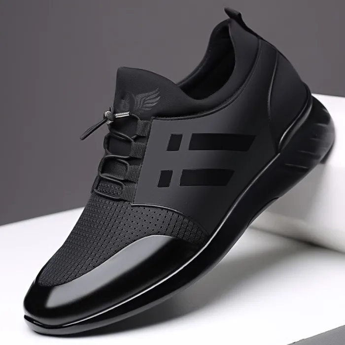 Modieuze herensneakers - ademend - echt leerSchoenen