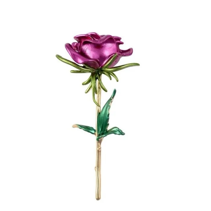 Elegante Brosche - Emaille Rose