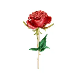 Elegante Brosche - Emaille Rose