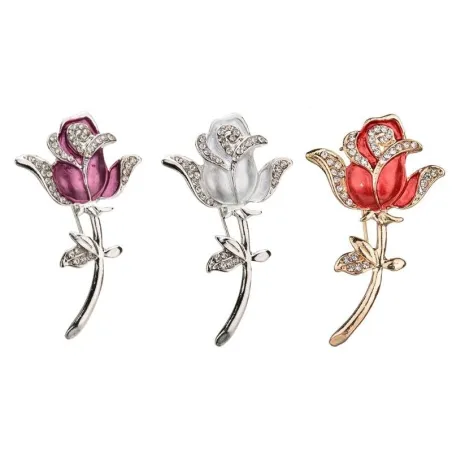 Elegante Brosche mit Kristallrose