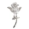 Elegant brooch with crystal rose