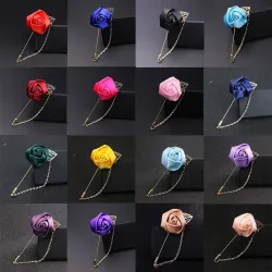 Goldene Brosche mit Rose / Kette - Unisex