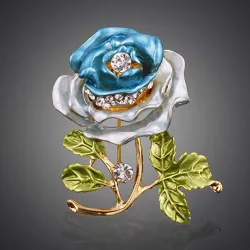 Modische Brosche - mit 3D-Kristallrose