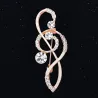 Luxurious gold brooch - with crystal music note