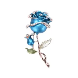 Luxuriöse Brosche mit Doppelkristallrose