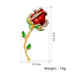 Elegant vintage brooch - with crystal rose