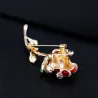 Elegant vintage brooch - with crystal rose