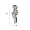 Silver brooch with a hand holding rose - pin