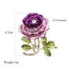 Crystal double color rose with crystal - brooch